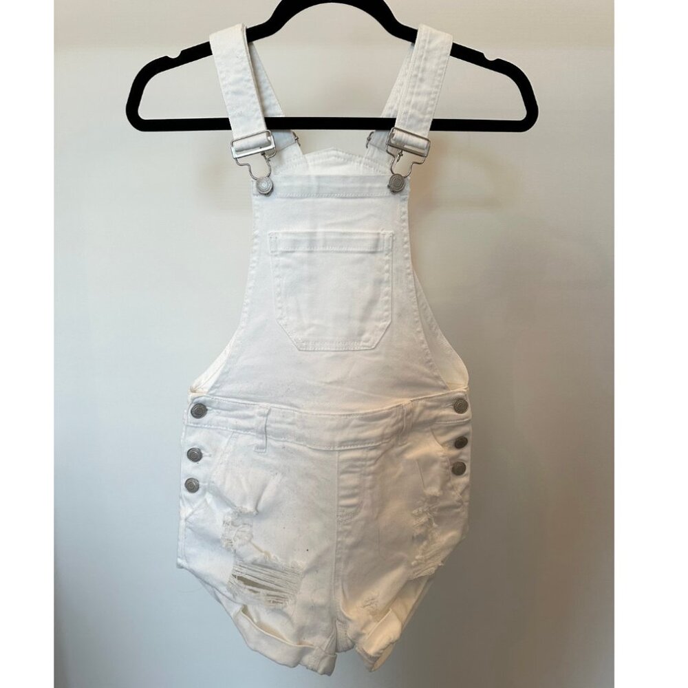 BLUENOTES - White Denim Overall Shorts